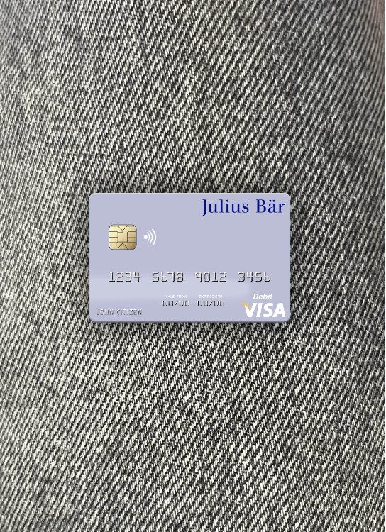 Download Monaco Julius Bär & Co. AG Bank visa debit card photolook front Photoshop template